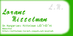 lorant mittelman business card